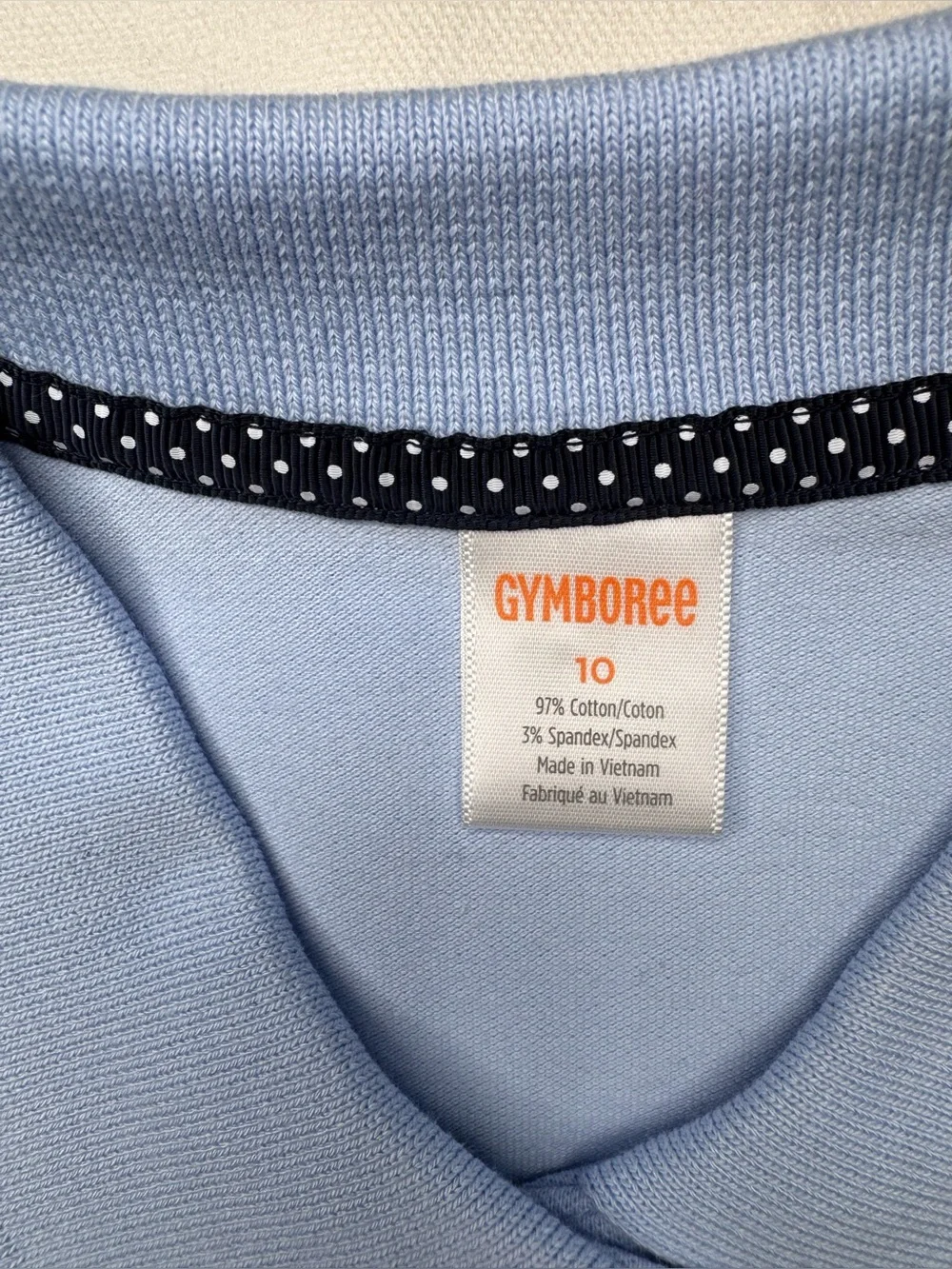 Gymboree Playproof Uniform Collection blue Ruffle Polo girls sz 10 stain resist